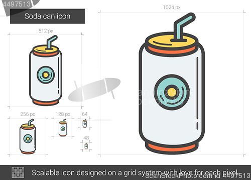 Image of Soda can line icon.