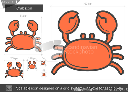 Image of Crab line icon.