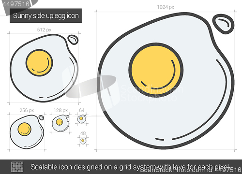 Image of Sunny side up eggs line icon.