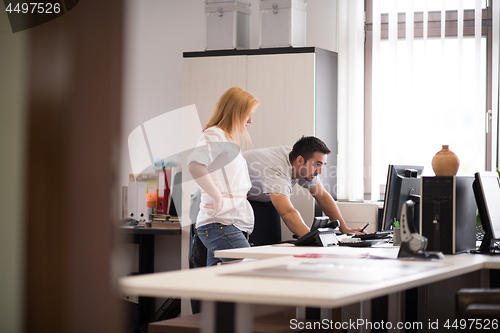 Image of designers in office at the wooden furniture manufacture