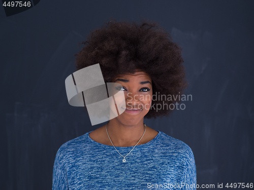 Image of African American woman isolated on a gray background