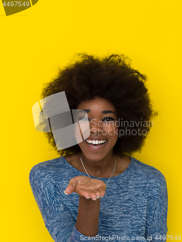 Image of black woman isolated on a Yellow background