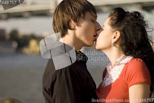 Image of loving couple kissing