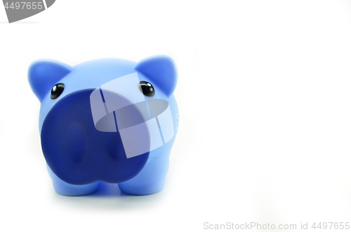 Image of Blue empty piggybank  