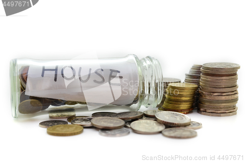 Image of Stacks of coins for housing purpose