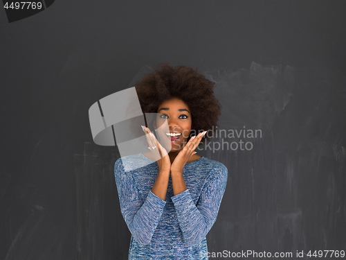 Image of portrait of a beautiful friendly African American woman