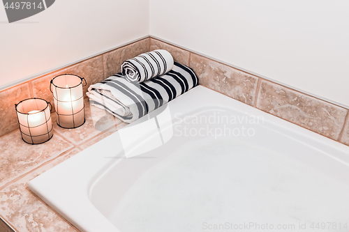 Image of Bathroom with cozy lanterns