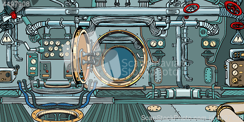 Image of compartment of the spacecraft or submarine