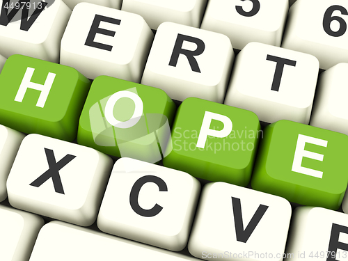 Image of Hope Computer Keys As Sign Of Wishing And Hoping