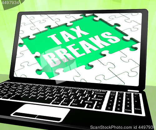 Image of Tax Breaks On Laptop Shows Internet Paying
