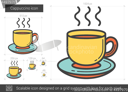 Image of Cappuccino line icon.