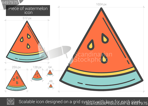 Image of Piece of watermelon line icon.