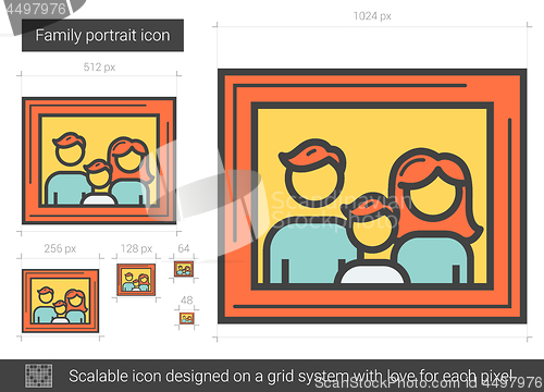 Image of Family portrait line icon.