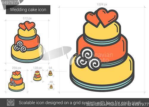 Image of Wedding cake line icon.