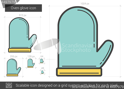 Image of Oven glove line icon.