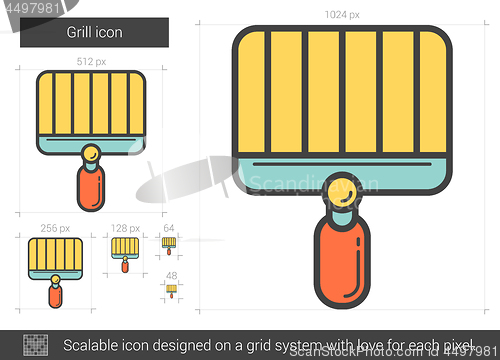 Image of Grill line icon.