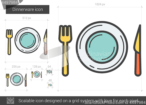 Image of Dinnerware line icon.