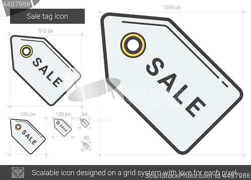 Image of Sale tag line icon.