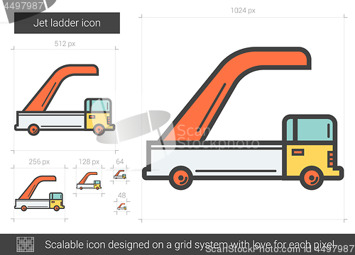 Image of Jet ladder line icon.