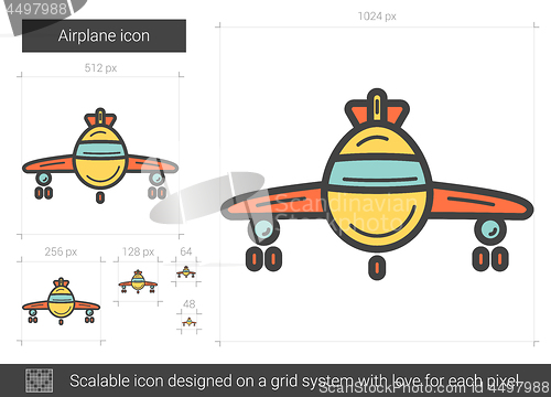 Image of Airplane line icon.