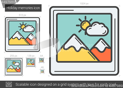 Image of Holiday memories line icon.