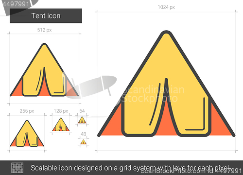 Image of Tent line icon.