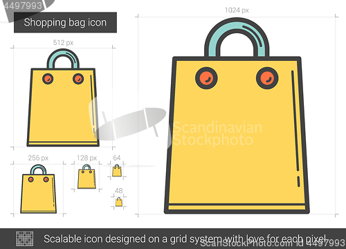 Image of Shopping bag line icon.