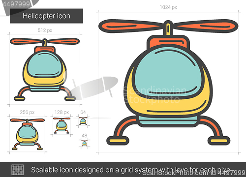 Image of Helicopter line icon.