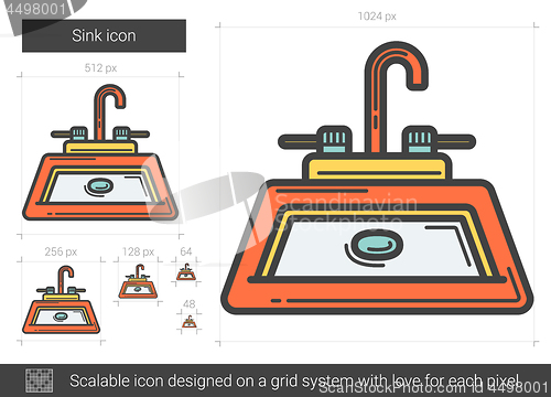 Image of Sink line icon.