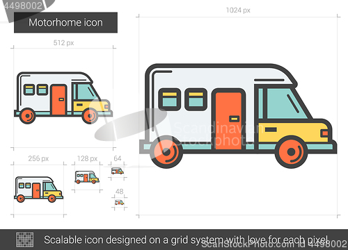 Image of Motorhome line icon.