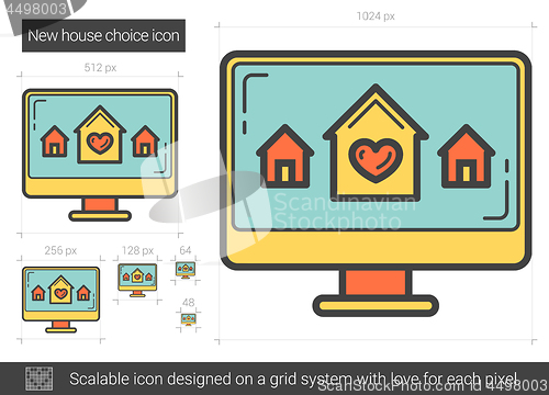 Image of New house choice line icon.