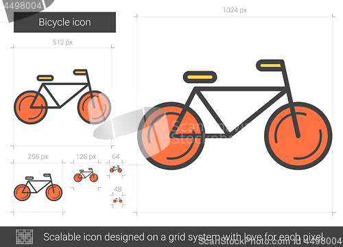 Image of Bicycle line icon.