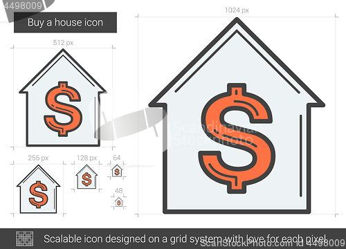 Image of Buy a house line icon.