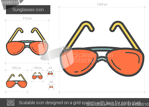 Image of Sunglasses line icon.