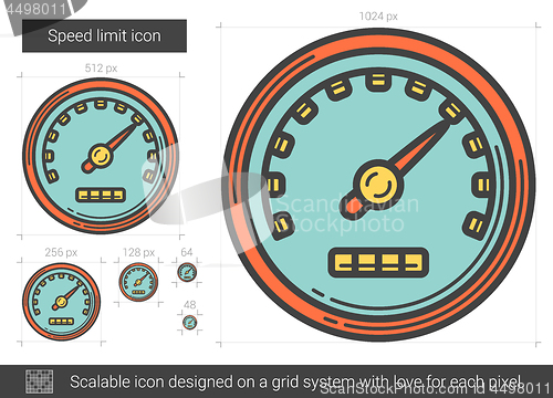 Image of Speed limit line icon.