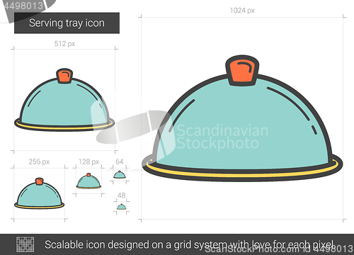 Image of Serving tray line icon.