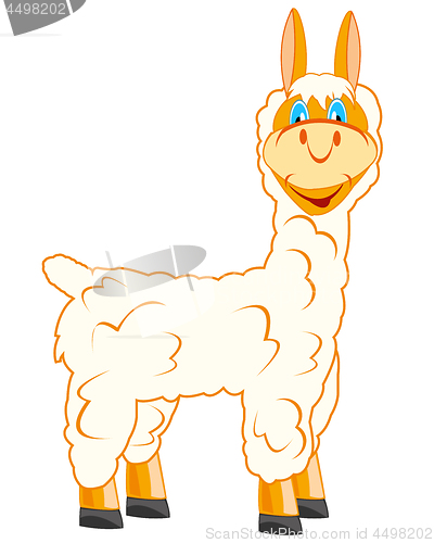 Image of Cartoon animal lama on white background is insulated