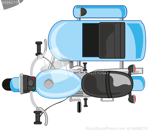 Image of Motorcycle with sidercar for passenger type overhand