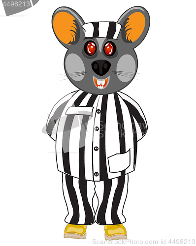 Image of Vector illustration animal mouse in cloth prisoner