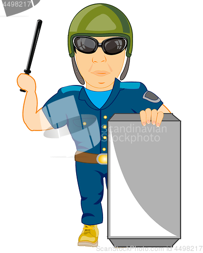 Image of Vector illustration of the cartoon police on white background