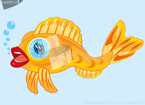 Image of Vector illustration of beautiful decorative fish in water