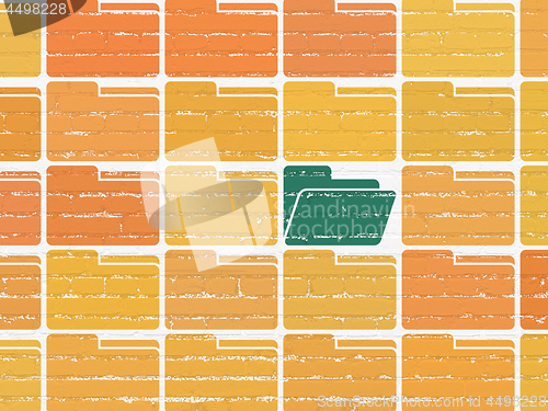 Image of Finance concept: folder icon on wall background