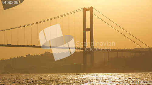 Image of The Bosphorus Bridge connecting Europe and Asia.