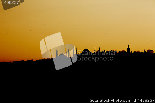 Image of Istanbul beautiful silhouette on the bosphorus