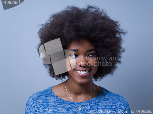 Image of portrait of a beautiful friendly African American woman