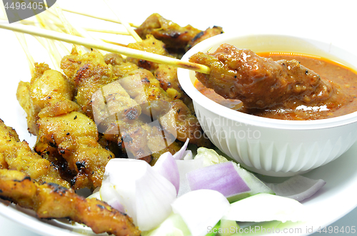 Image of Chicken satay with peanut sauce