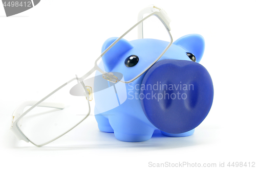 Image of Blue bank glasses pig piggy 