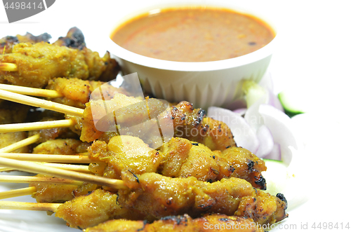 Image of Chicken satay with peanut sauce