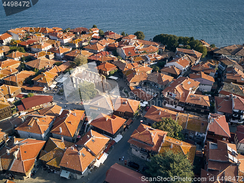 Image of Aerial view of old Nessebar ancient city on the Black Sea coast of Bulgaria