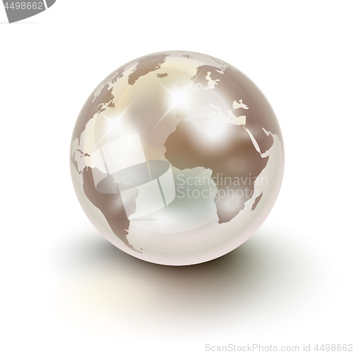 Image of Precious Earth like a white pearl over white